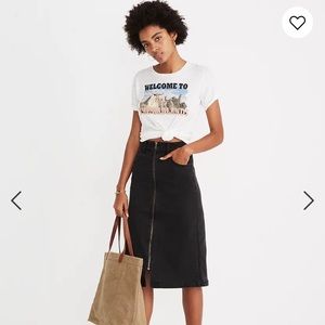 Madewell Zip Mini Skirt in Lunar Wash